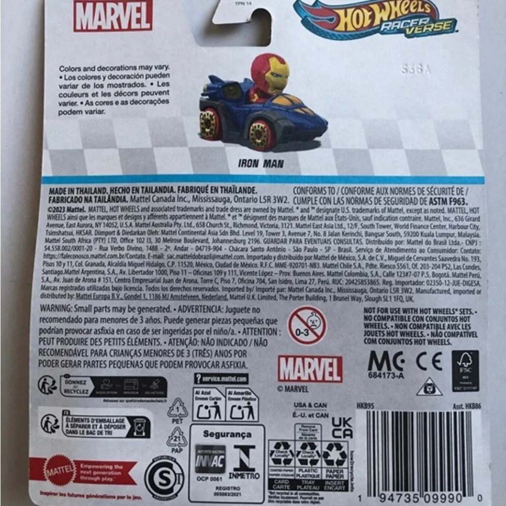 Mattel Hot Wheels Racer Verse Diecast Car: Marvel - Iron Man - BRAND NEW!!